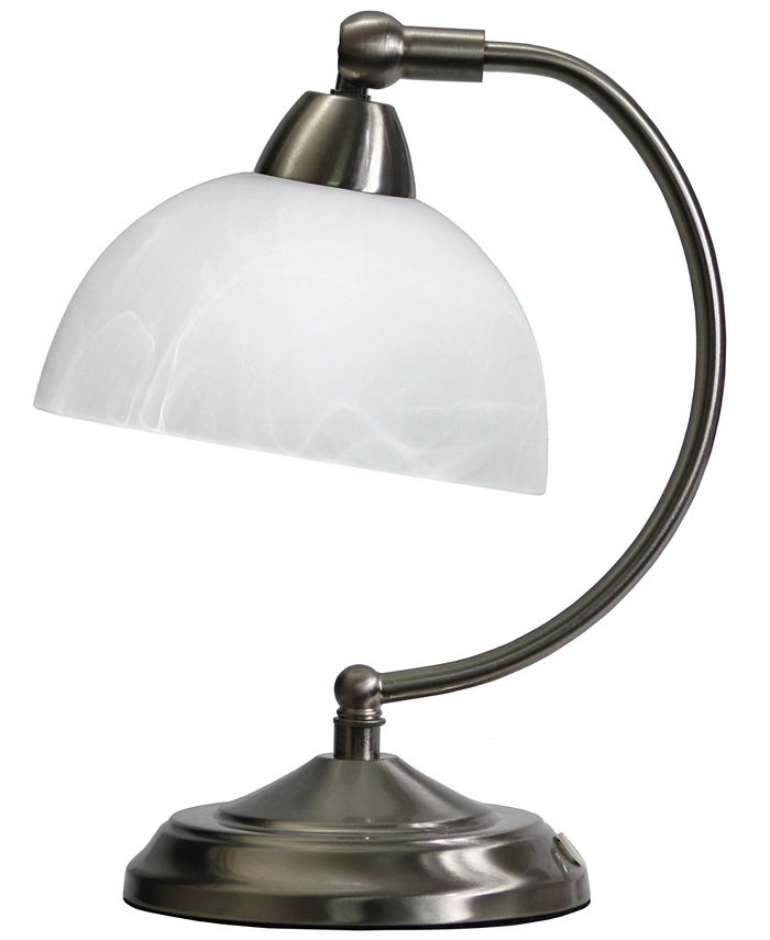 All The Rages - Mini Modern Bankers Desk Lamp with Touch Dimmer Control Base Brushed Nickel