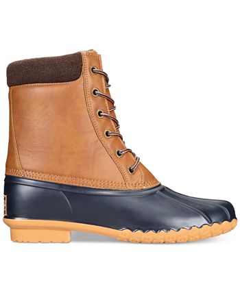 Weatherproof Vintage Men's Adam Duck Boots Size 9 TAN NAVY 5002788 