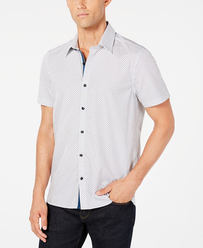 Ryan Seacrest Distinction Men's Diamond Grid Shirt, Created for Macy's ...