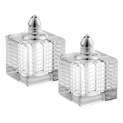 Badash Crystal - 2 Silver Shakers H2.75"