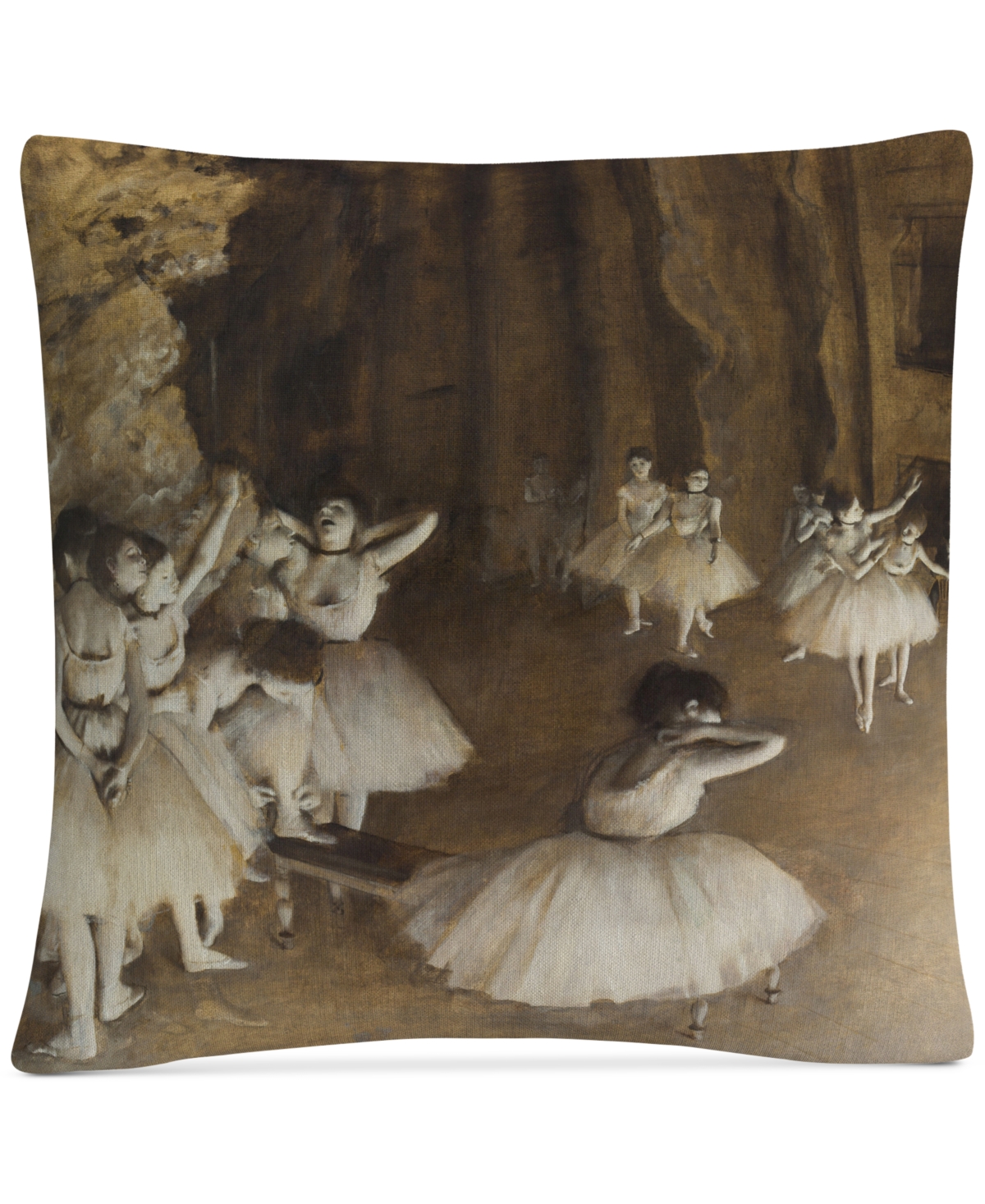 Edgar Degas 1874 Ballet Rehersal Decorative Pillow, 16 x 16