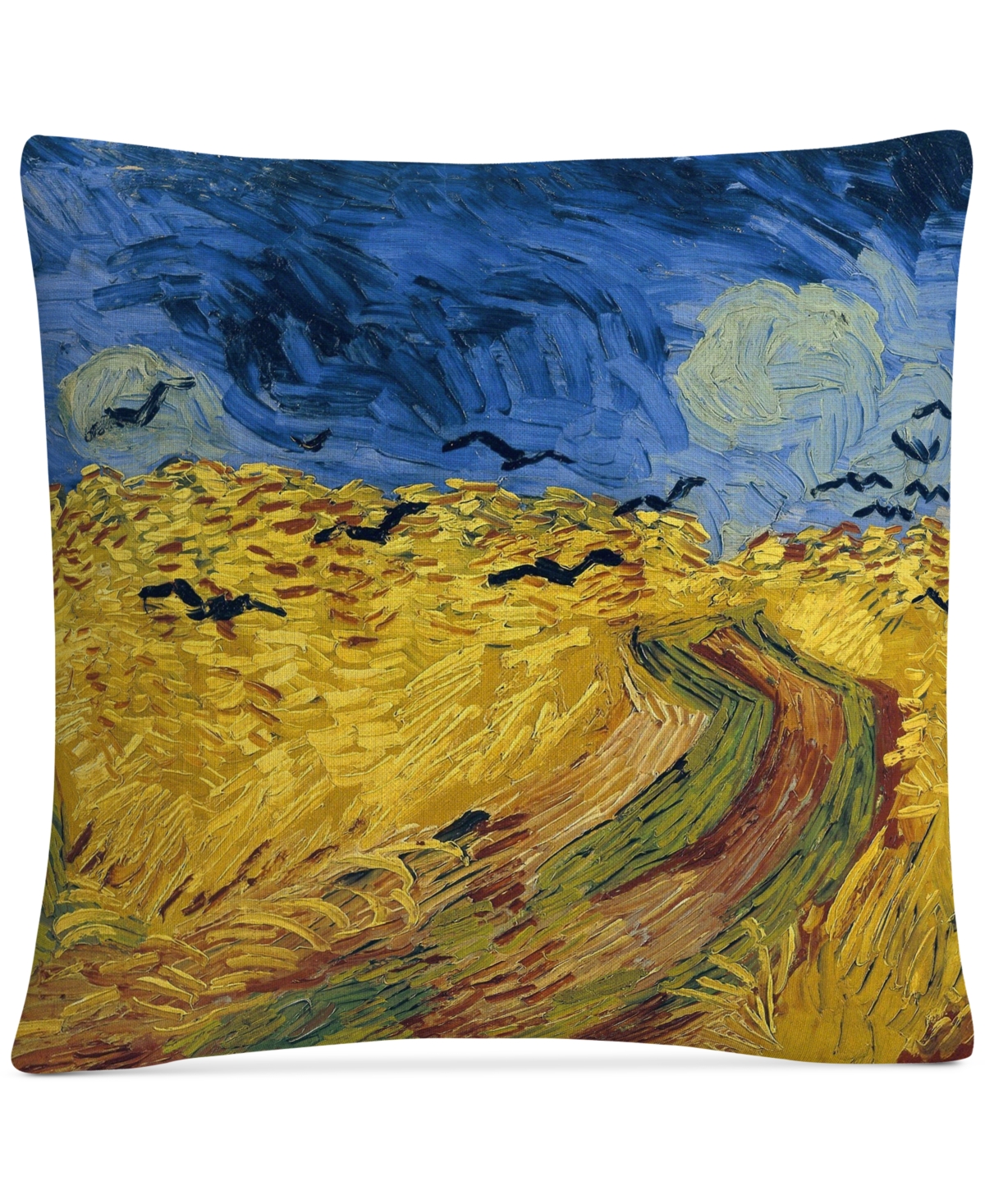 Vincent Van Gogh Wheatfield with Crows Decorative Pillow, 16 x 16