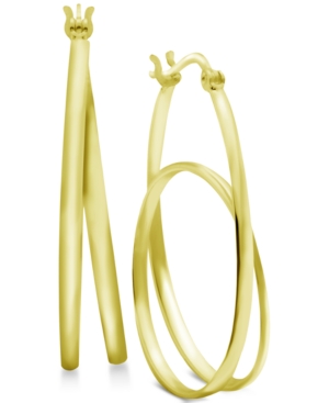 image of Essentials Oval Loop Medium Hoop Fine Silver Plated Gold Earrings