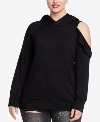 cold shoulder hoodie plus size