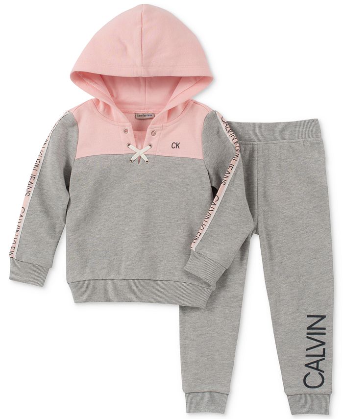 Snor residentie Magazijn Calvin Klein Little Girls 2-Pc. Fleece Hoodie & Jogger Pants Set & Reviews  - Sets & Outfits - Kids - Macy's