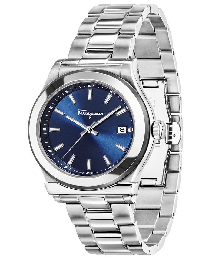Salvatore Ferragamo Ferragamo Men's Swiss 1898 Stainless Steel Bracelet ...