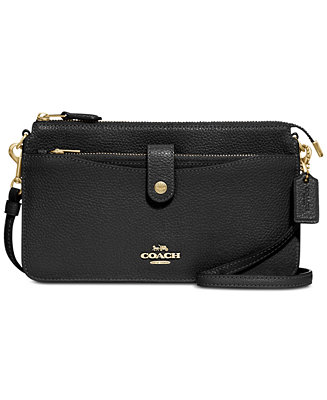 COACH Pebble Pop Up Crossbody Wallet in Pebble Leather & Reviews - Handbags & Accessories - Macy&#39;s