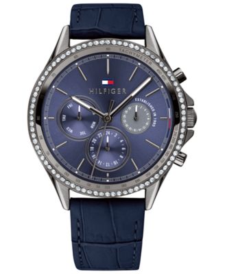 Tommy Hilfiger - Women's Blue Leather Strap Watch 38mm