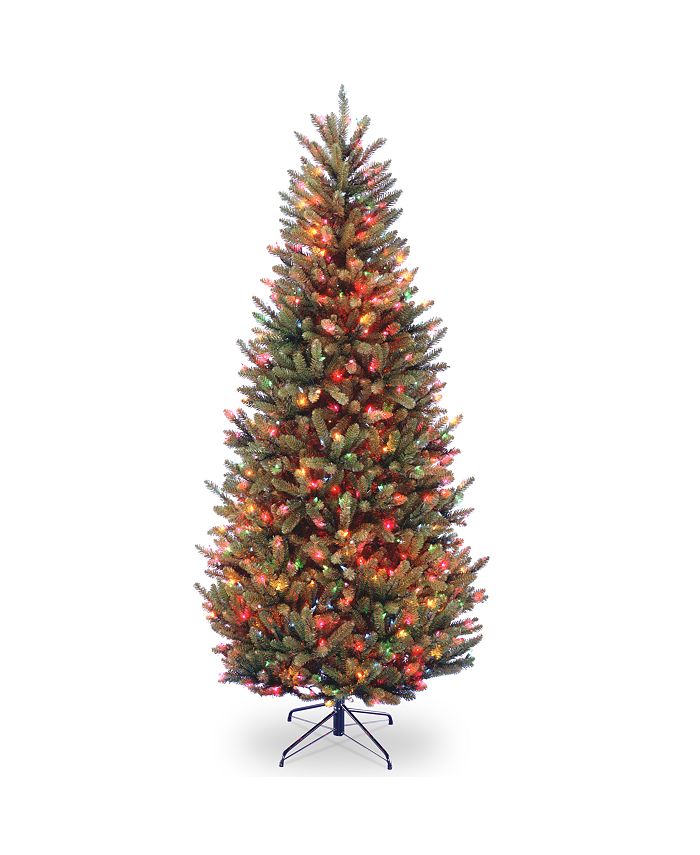 National Tree Company - 6 .5' Natural Fraser Slim Fir Tree with 450 Multicolor Lights