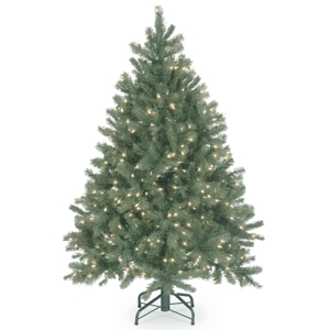 National Tree 4 5' Feel Real Downswept Douglas Blue Fir Hinged Tree with 450 Clear Lights