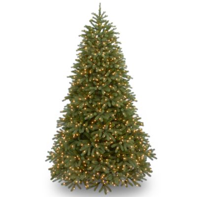 National Tree Company - National Tree 7 .5' "Feel Real" Jersey Fraser Medium Fir Hinged Tree with 1000 Clear Lights