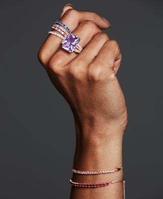 EFFY&reg; Pink Amethyst (15-1/2 ct. t.w.) & Diamond (3/8 ct. t.w.) Ring in 14k Gold (Also available in Green Quartz, Citrine, Swiss Blue Topaz and London Blue Topaz)