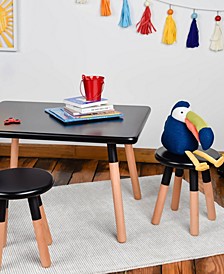 Kids 3-Piece Table And Stool Painted Dipped