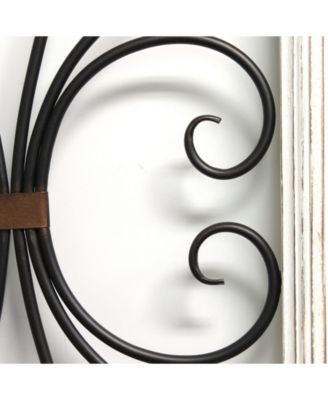 Stratton Home Décor Stratton Home Decor Distressed White Scroll Panel Wall Decor