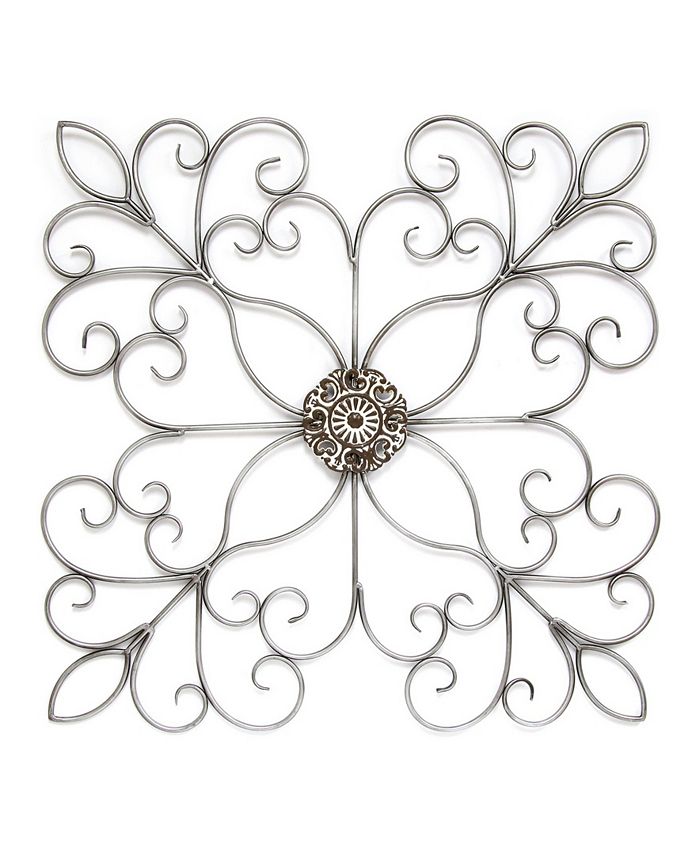 Stratton Home Décor Stratton Home Decor Silver Square Medallion Wall