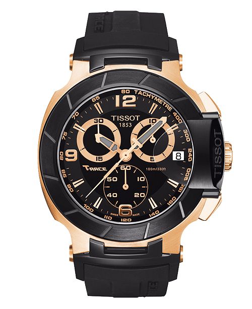 Tissot Men S Swiss Chronograph T Race Black Rubber Strap Watch 50 26mmx45 3mm T0484172705706 Reviews All Fine Jewelry Jewelry Watches Macy S