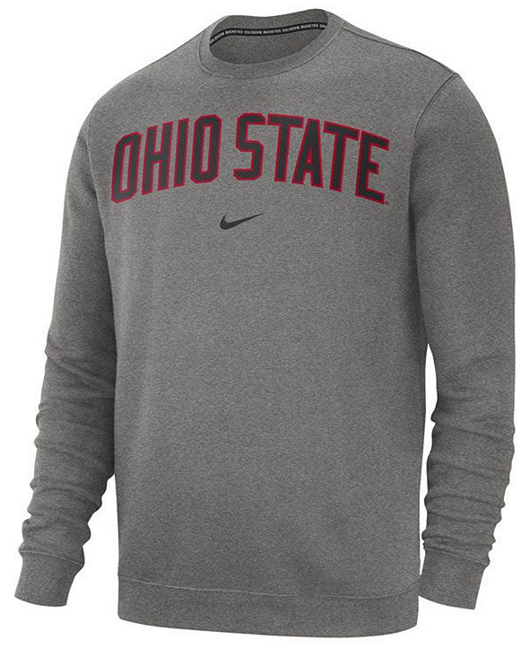Nike Men's Ohio State Buckeyes Cotton Club Crew Neck Sweatshirt ...