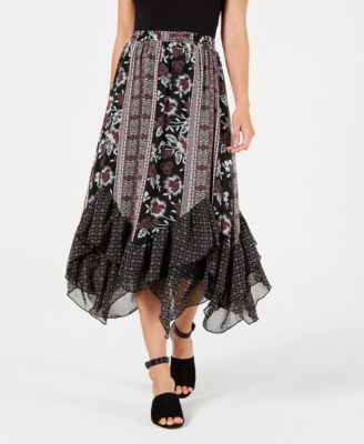 Style & Co - Tiered Handkerchief-Hem Boho Skirt
