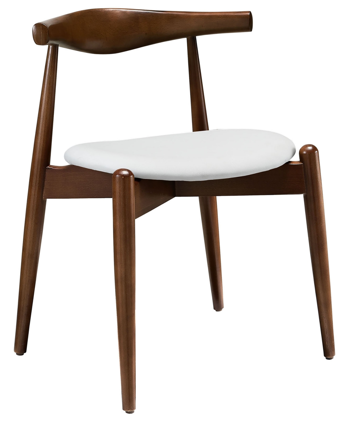EEI-1080-DWL-WHI Stalwart Dining Side Chair- Dark Walnut Black
