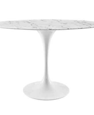 Modway - Lippa 48" Oval Artificial Marble Dining Table in White