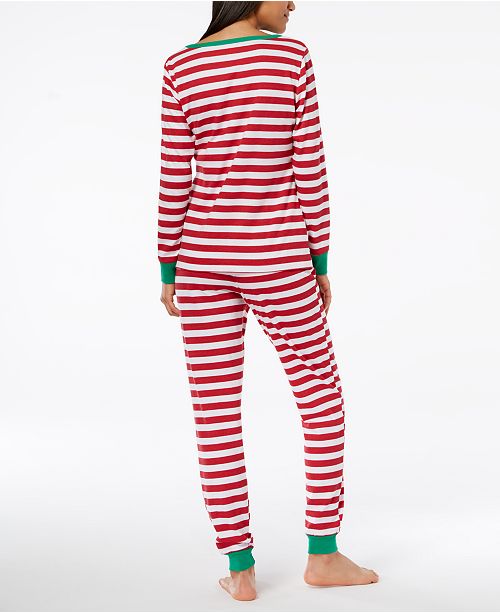 Family Pajamas Matching Women's Holiday Stripe Pajama Set, Created for
