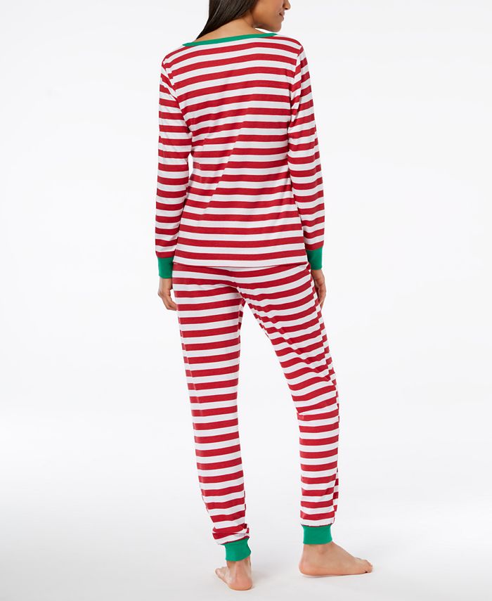 Family Pajamas Matching Women's Holiday Stripe Pajama Set, Created for