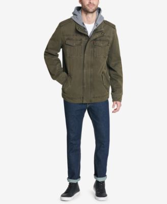 Men’s Sherpa Lined Two Pocket Hooded Trucker Jacket