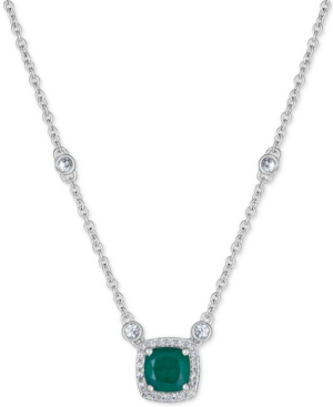 image of Emerald (1 ct. t.w.) & White Sapphire (9/10 ct. t.w.) 18