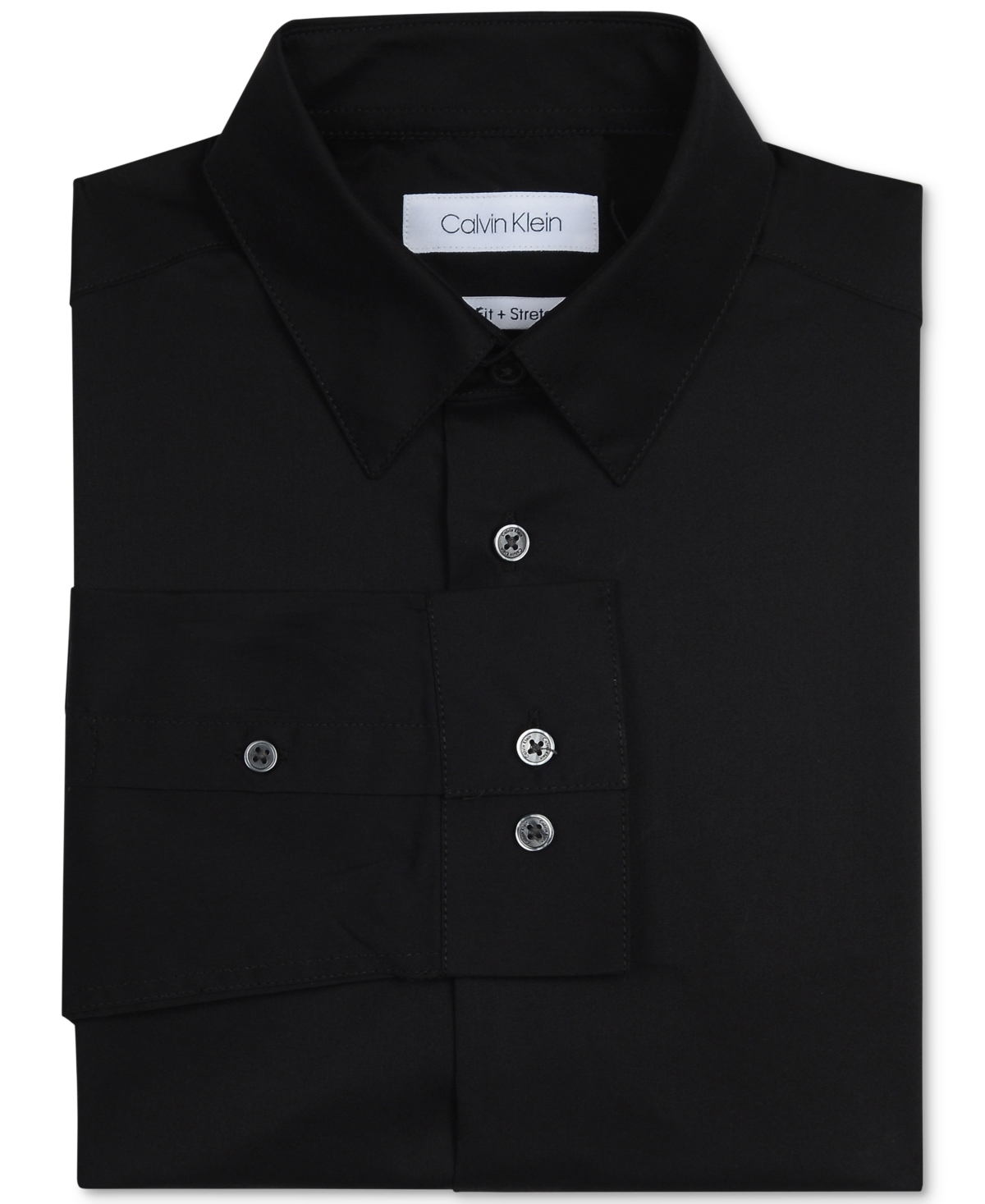 Calvin Klein Big Boys Slim Fit Solid Stretch Poplin Shirt