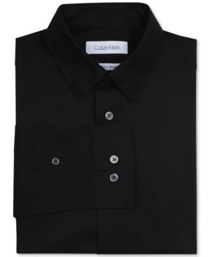 Calvin Klein Big Boys Slim Fit Solid Stretch Poplin Shirt