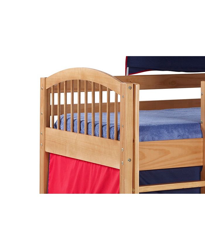 Alaterre Furniture Addison Cinnamon Finish Junior Loft Bed,Tent and a
