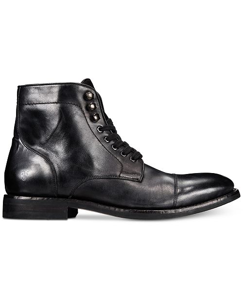 Frye Men's Ben Cap-Toe Leather Lace-Up Boots, Created for Macy's ...