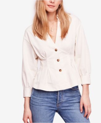 Free People - Night Movies Peplum Blouse