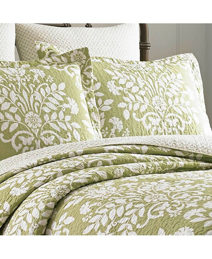Laura Ashley Full/Queen Rowland Green Blue Quilt Set Macy's