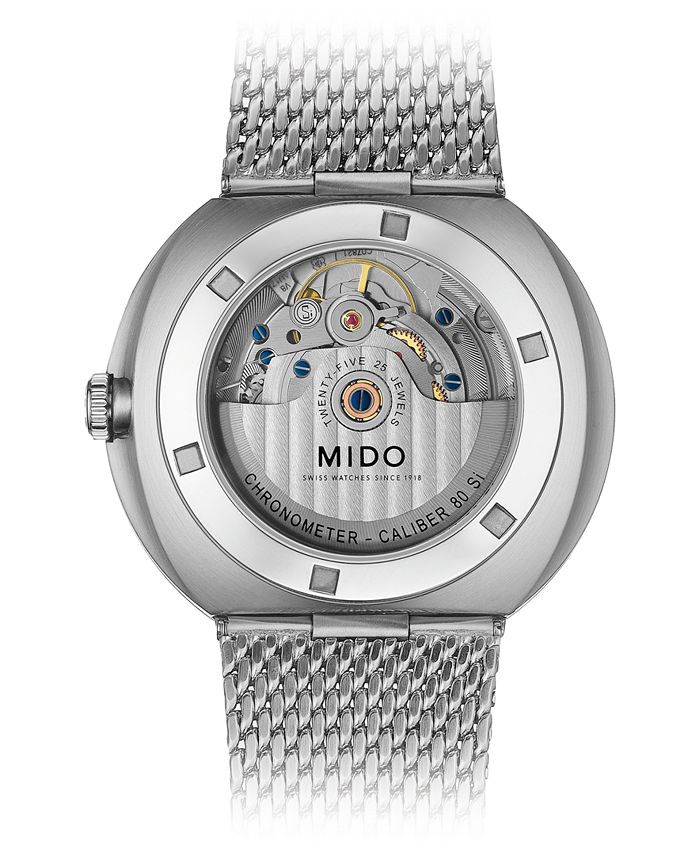 Mido - Men's Swiss Automatic Commander II Cosc Stainless Steel Mesh Bracelet Watch 42mm