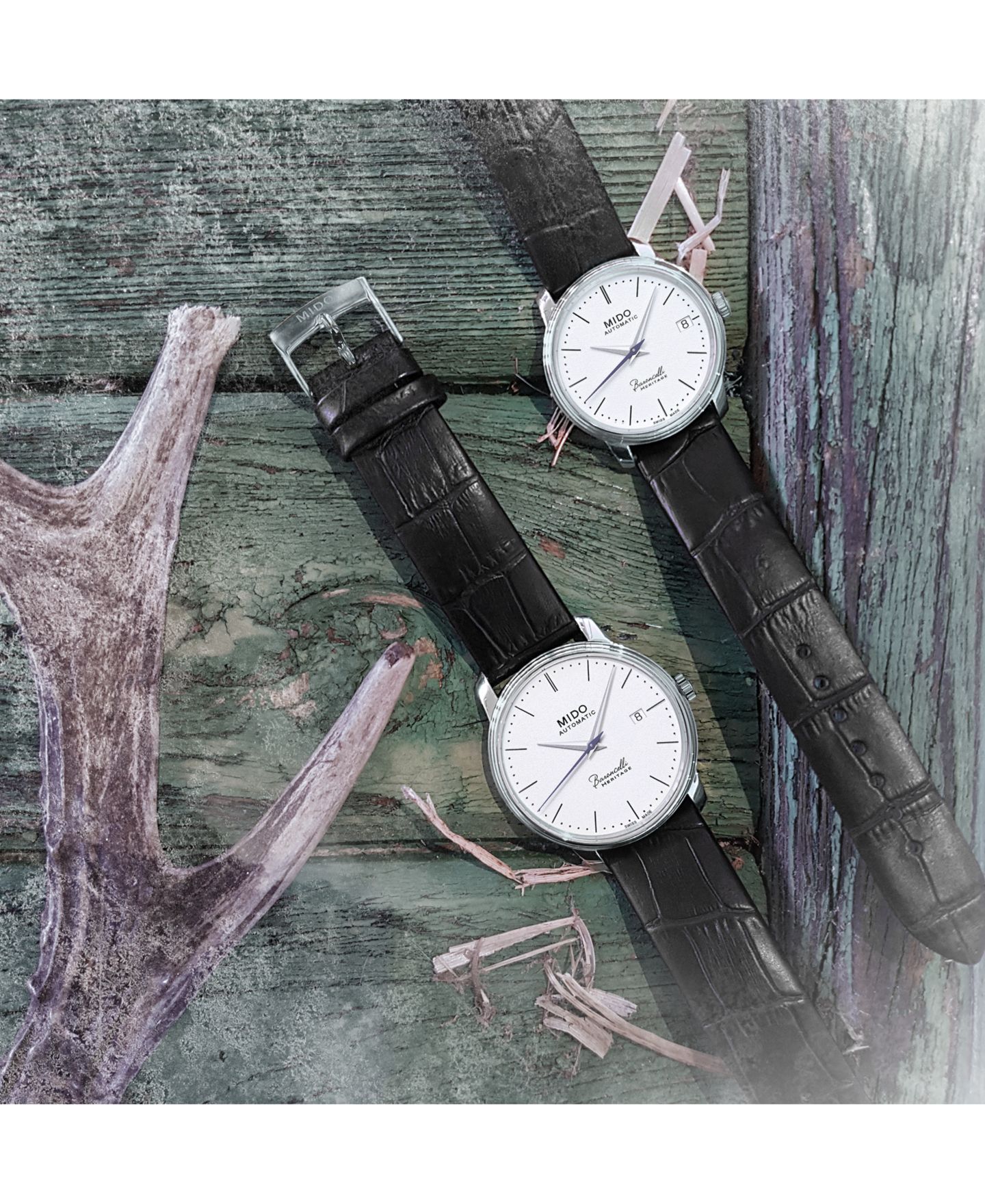 Мужские часы Mido Swiss Automatic Baroncelli III Heritage Black Leather Strap Watch 39mm — фото 5