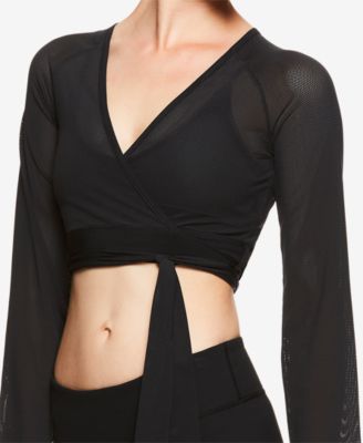 Gaiam - Mesh Wrap Cropped Top