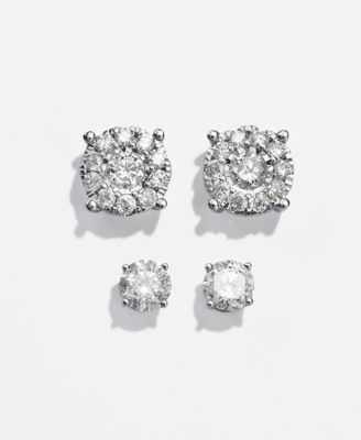 Diamond Halo Stud Earrings (1 ct. t.w.) in 14k Gold, White Gold or Rose Gold