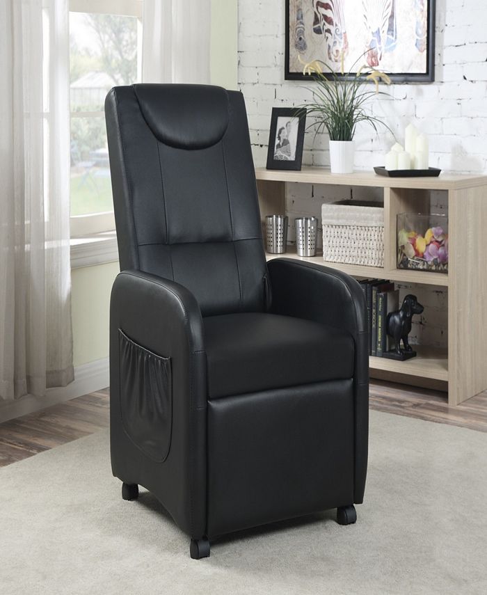 Hodedah Recliner on Wheels in Black Macy's