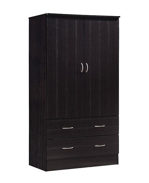 Hodedah 2 Door Armoire With 2 Drawers And Clothing Rod In