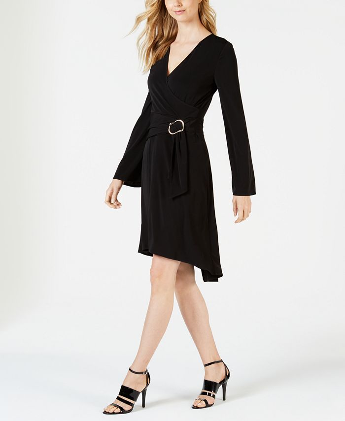 Calvin Klein Belted Faux-Wrap Dress & Reviews - Dresses - Women - Macy's