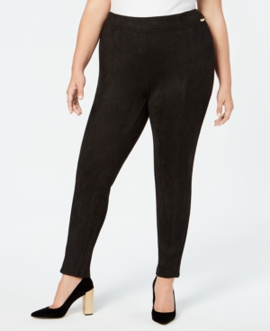Calvin Klein Performance Plus Size Pull-on Active Leggings In Black