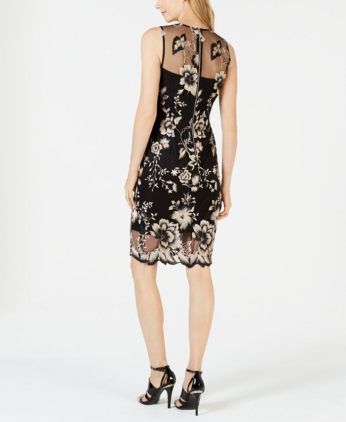 Calvin Klein Floral Embroidered Illusion Sheath Dress & Reviews ...