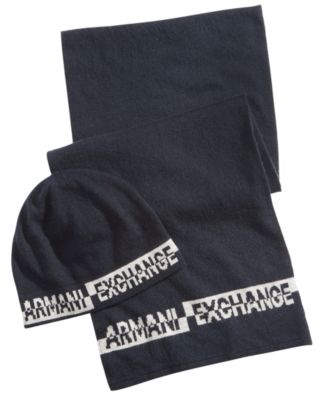 armani exchange hat and scarf set