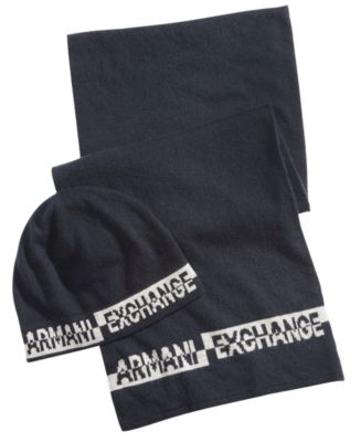 Armani Exchange Men's Logo Beanie & Scarf Set & Reviews - Hats, Gloves &  Scarves - Men - Macy's