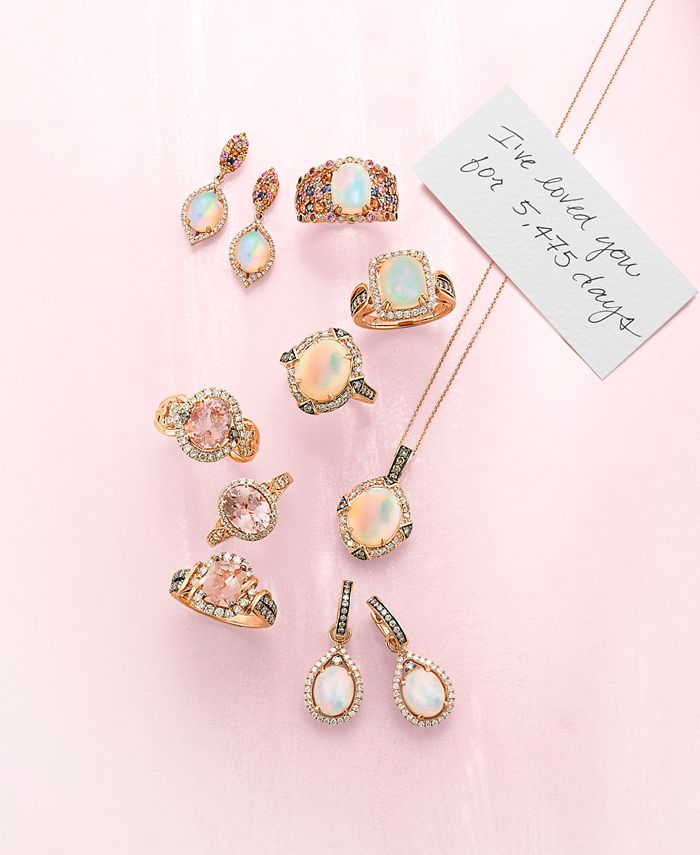 Le Vian - Opal (2-1/5 ct. t.w.) & Diamond (5/8 ct. t.w.) 22" Pendant Necklace in 14k Rose Gold