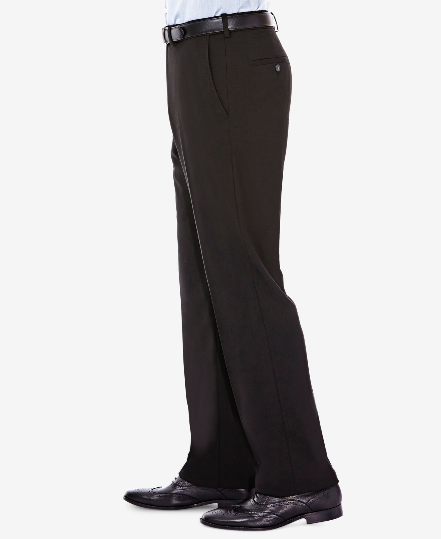 Мужские брюки Haggar Premium Stretch Classic-Fit Flat Front Suit, цвет: Чёрный — фото 2