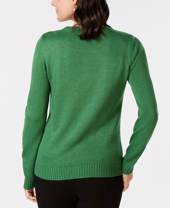 Karen Scott Sequined-Reindeer Holiday Sweater, Created for Macy's - Macy's