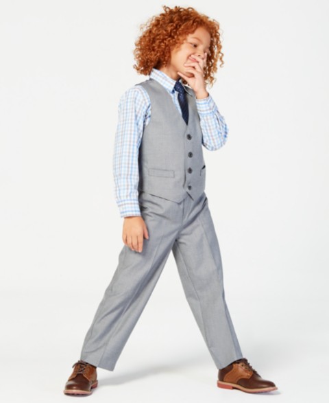 Nautica 3-Pc. Machine Washable Sharkskin Vest, Shirt & Pants Set, Toddler and Little Boys