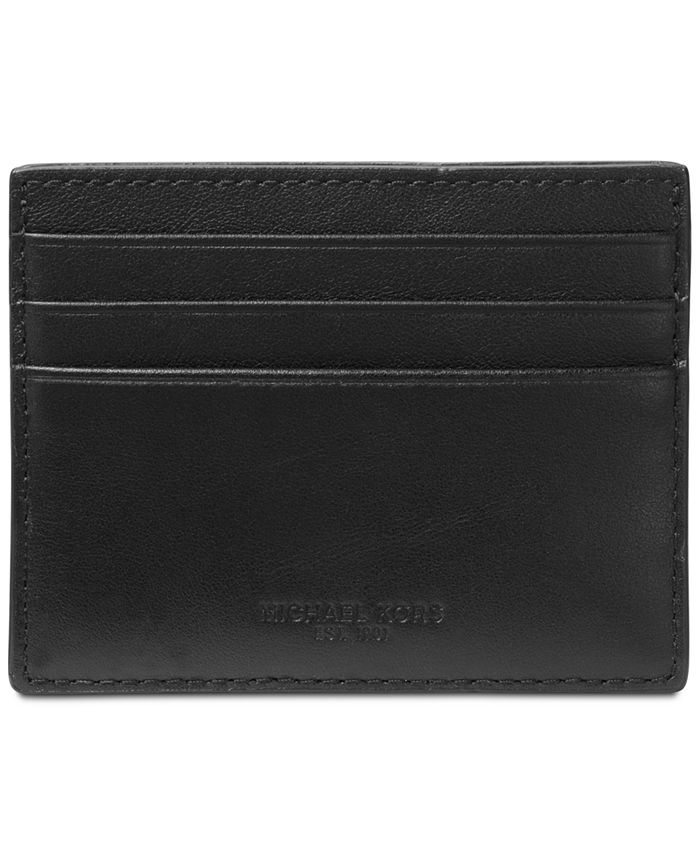 Michael Kors Men's Leather Money-Clip Card Case & Reviews - All Accessories  - Men - Macy's
